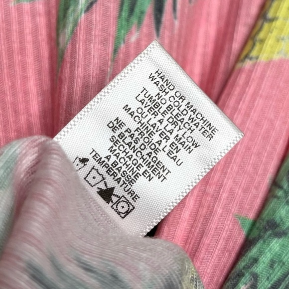 Wildfox Women’s Pineapple Palace Beach Knit Top Swim Coverup Top Pink Size XS - Picture 8 of 9